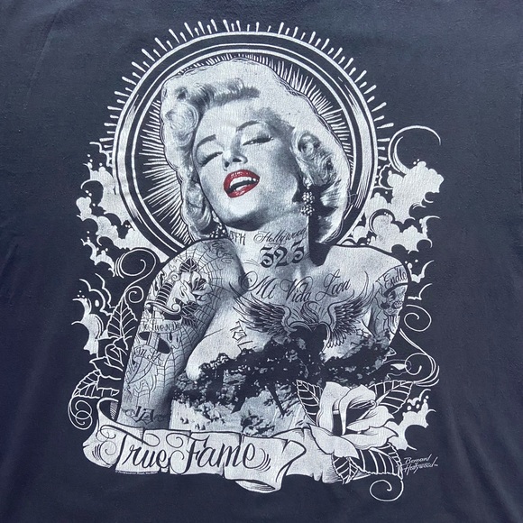 Marilyn Monroe Gangster True Fame 100% Preshrunk Cotton Graphic Short Sleeve Tee - Picture 3 of 8